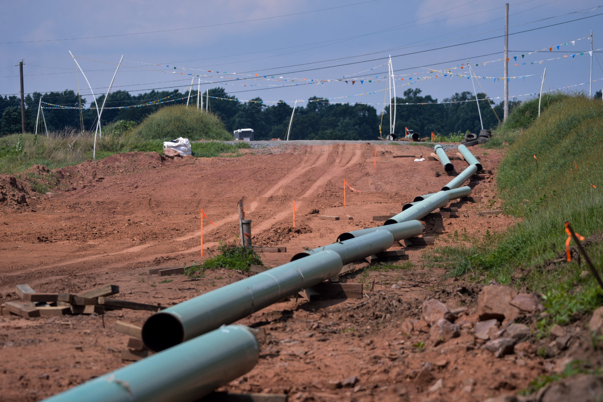 Photograph of a construction site for a natural gas pipeline