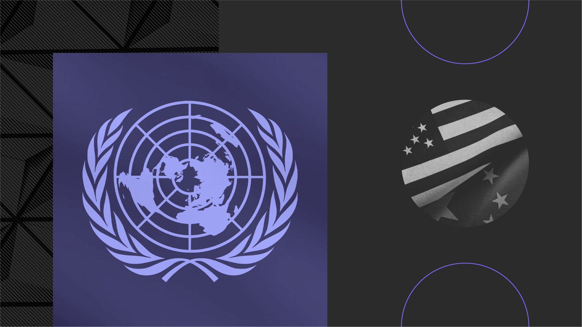 Graphic conveying relationship between United States and the United Nations