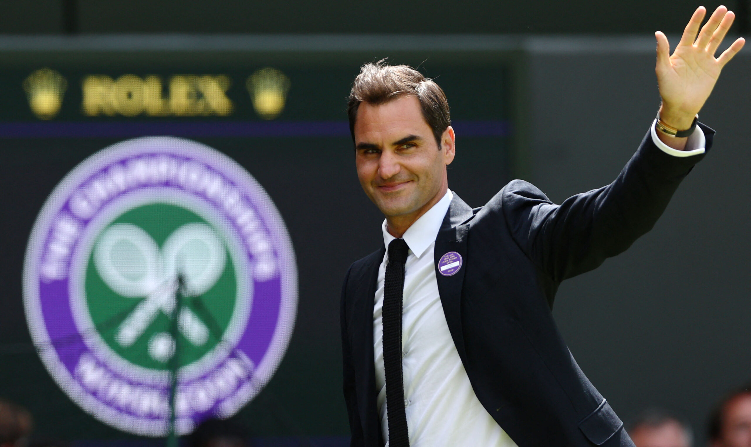 Photograph of Roger Federer at the Wimbledon Championships