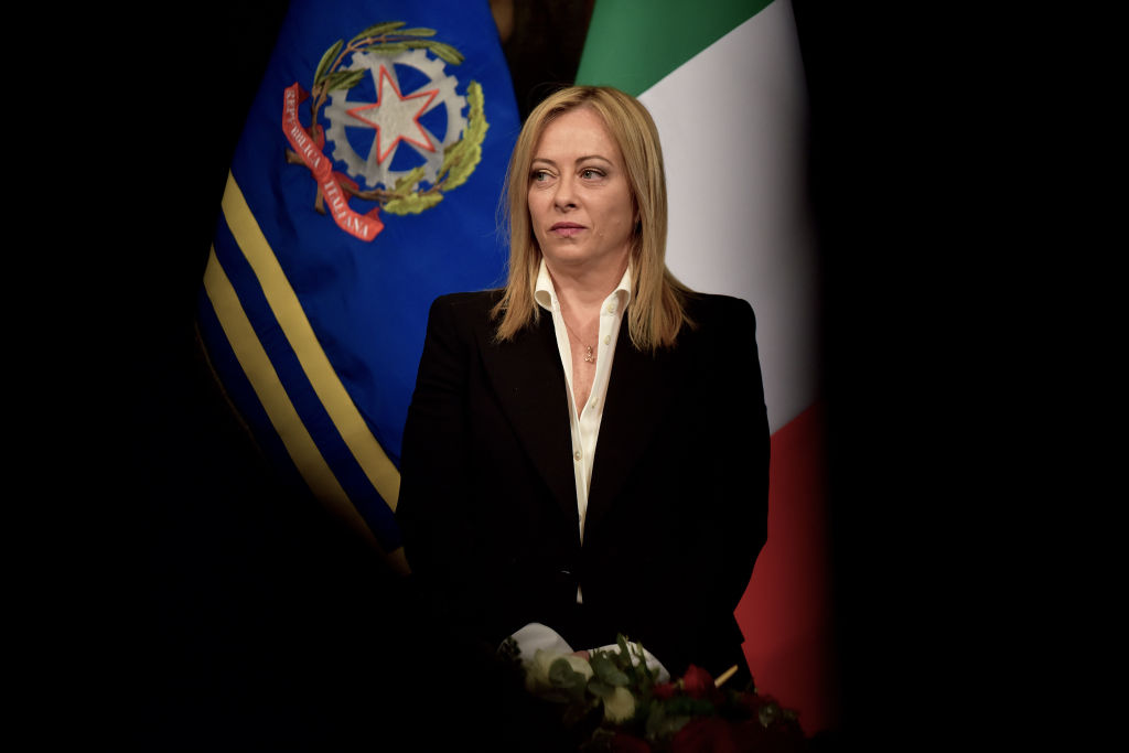 Photograph of Prime Minister Giorgia Meloni during her swearing-in ceremony