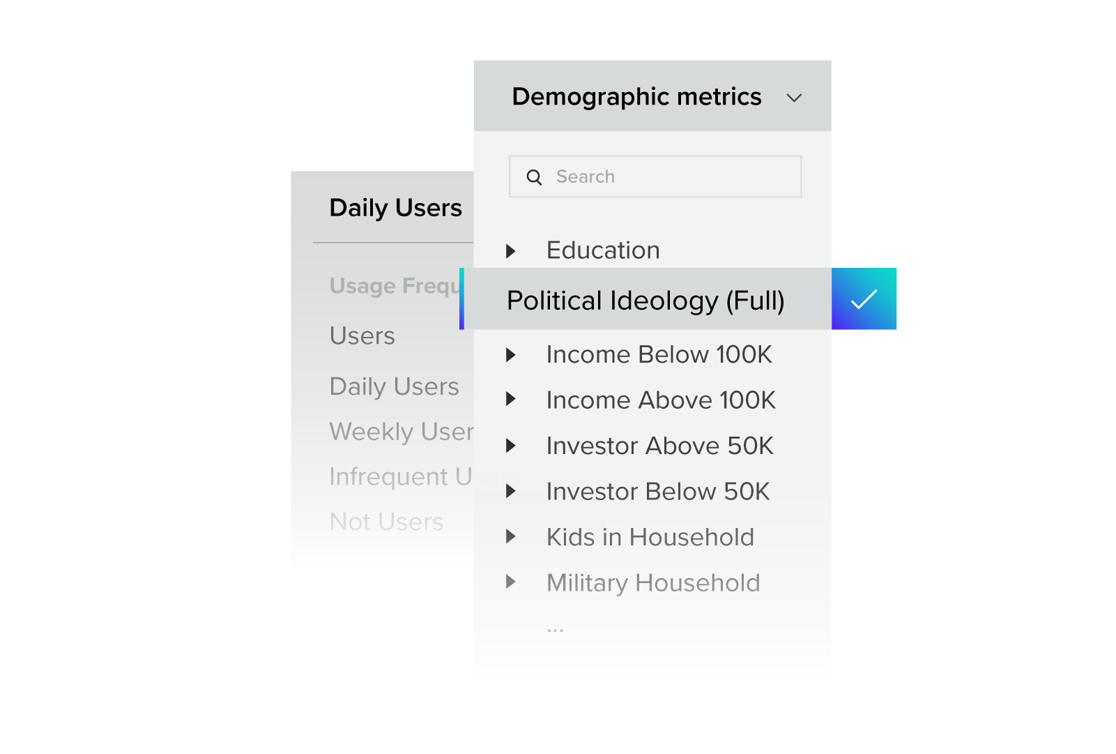 Example of target audience analysis in a brand intelligence platform